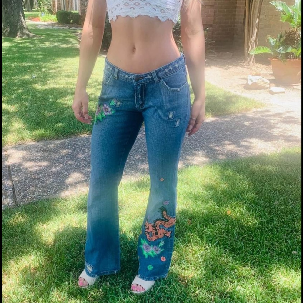 Sharagano vintage embroidered jeans size 28